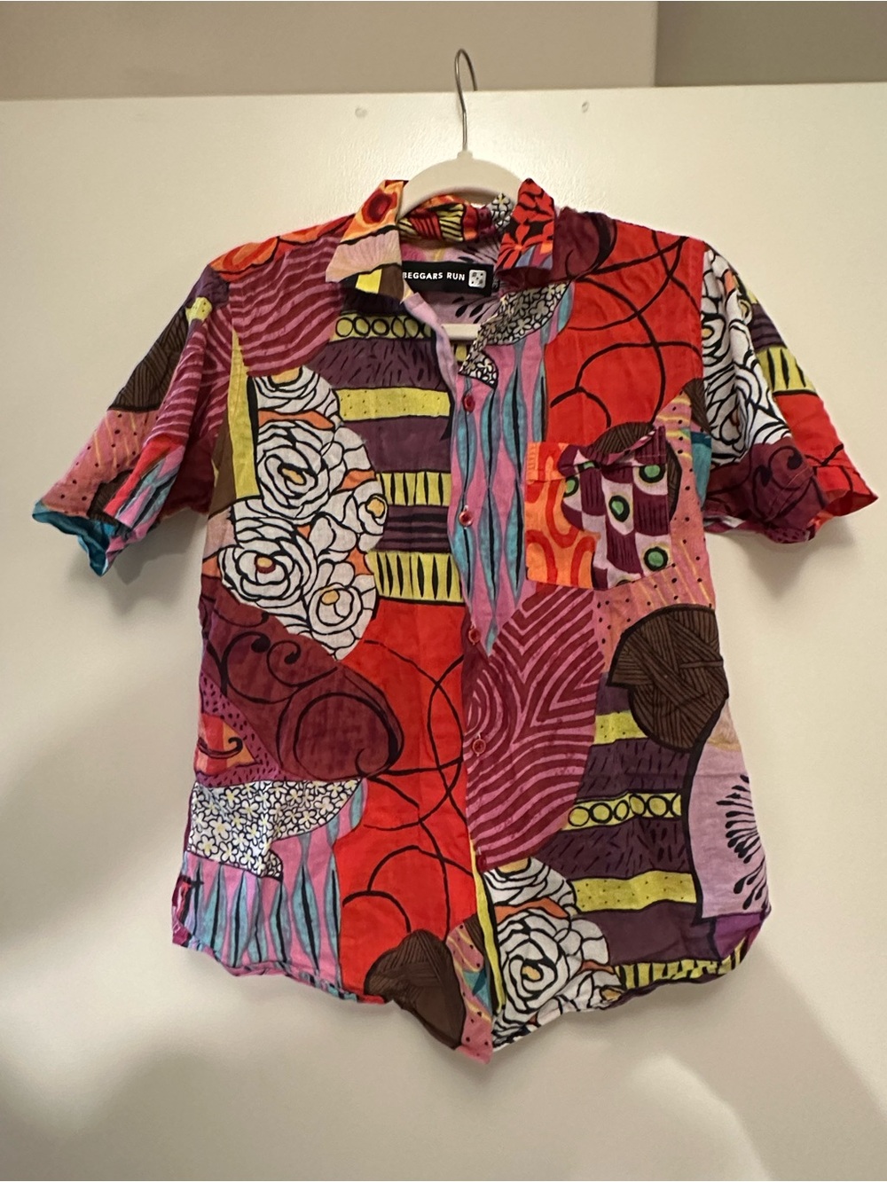 Beggars Run Multicolor Short-Sleeve Button-Down Shirt